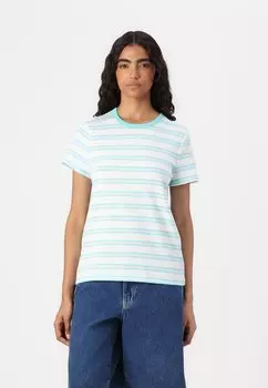 Футболка с принтом CREW STRIPE GAP, синий