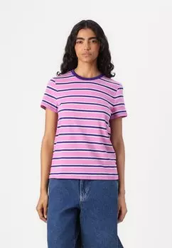 Футболка с принтом CREW STRIPE GAP, сиреневый