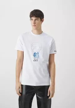 Футболка с принтом Crewneck KARL LAGERFELD, белый