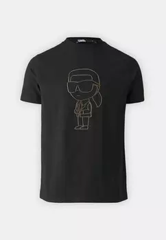 Футболка с принтом CREWNECK KARL LAGERFELD, черный