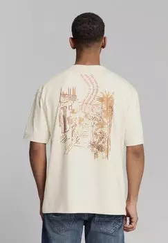 Футболка с принтом CREWNECK NO EXCESS, кремовый