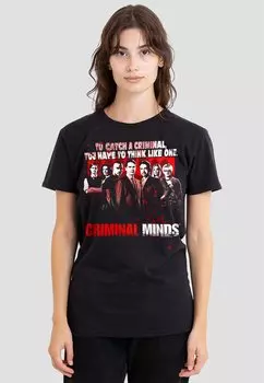 Футболка с принтом CRIMINAL MINDS THINK LIKE ONE Cotton Soul, черный