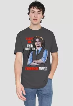 Футболка с принтом CRIMINAL MINDS TRUST ME Cotton Soul, антрацит