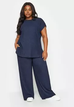 Футболка с принтом Crinkle Yours Clothing, темно-синяя