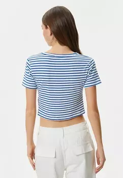 Футболка с принтом CROP SHORT SLEEVE CREW NECK Koton, темно-синий