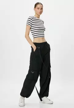 Футболка с принтом CROP SHORT SLEEVE Koton, белый