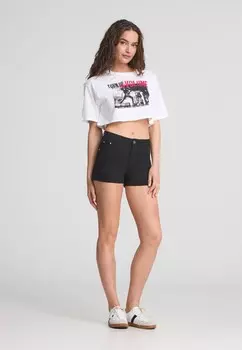 Футболка с принтом CROP STAMPA ROCK Terranova, белый