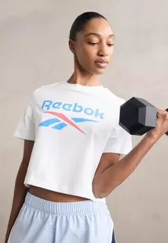 Футболка с принтом CROP TEE Reebok, белый