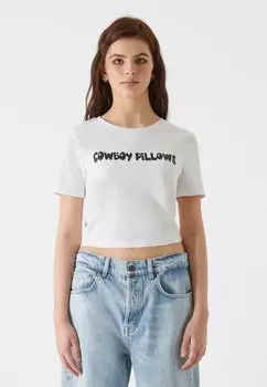 Футболка с принтом CROPPED - COWBOY PILLOWS Lost Youth, белый