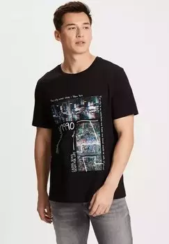 Футболка с принтом Cross Jeans, черный