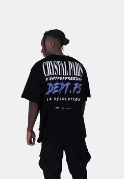 Футболка с принтом CRYSTAL PARIS, черный