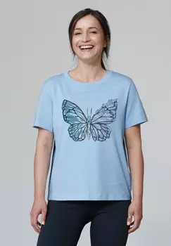 Футболка с принтом CRYSTAL watapparel, светло-голубой