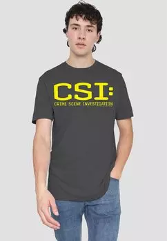 Футболка с принтом CSI LOGO Cotton Soul, антрацит