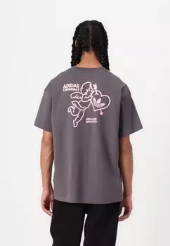 Футболка с принтом CUPID TEE adidas Originals, серый