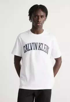 Футболка с принтом CURVE VARSITY LOGO TEE Calvin Klein Jeans, белый