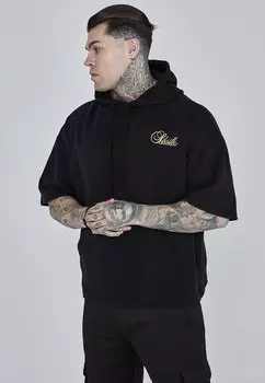 Футболка с принтом Cut Off SIKSILK, черная