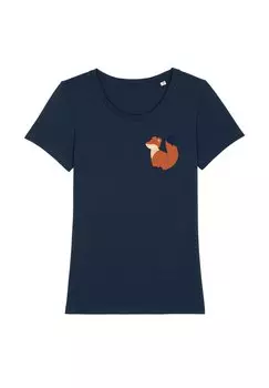 Футболка с принтом CUTE FOX Watapparel, цвет french navy