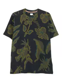 Футболка с принтом цветов и птиц Paul Smith, синий