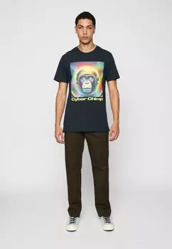 Футболка с принтом CYBER CHIMP TEE Mister Tee, темно-синий