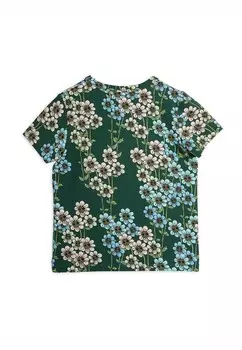 Футболка с принтом DAISYS TEE UNISEX Mini Rodini, зеленый