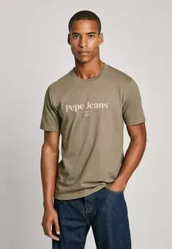 Футболка с принтом DALE Pepe Jeans, оливковый