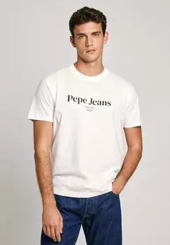 Футболка с принтом DALE Pepe Jeans, слоновая кость