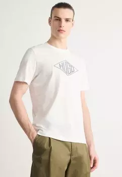 Футболка с принтом DALENDI HUGO, молочный