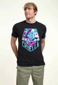 Футболка с принтом DALMATIANS CRUELLA PENTANEON UNISEX Henry Tiger, темно-синий