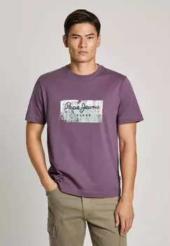 Футболка с принтом DALTER Pepe Jeans, сиреневый