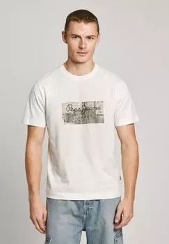 Футболка с принтом DALTER Pepe Jeans, слоновая кость