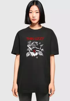 Футболка с принтом DAMEN LADIES THIN LIZZY Merchcode, черный