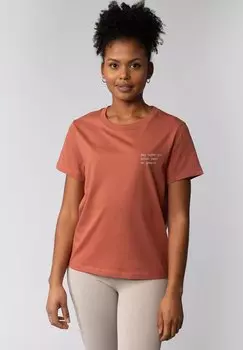 Футболка с принтом DAS HABEN WIR SCHON IMMER SO GEMACHT watapparel, коричневый