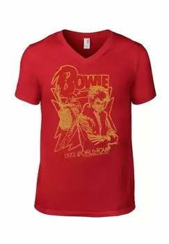 Футболка с принтом DAVID BOWIE 1972 rockshirts, красный