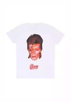 Футболка с принтом DAVID BOWIE ALADDIN SANE Henry Tiger, белый