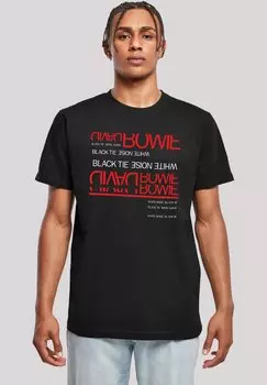 Футболка с принтом DAVID BOWIE BLACK TIE WHITE NOISE F4NT4STIC, черный