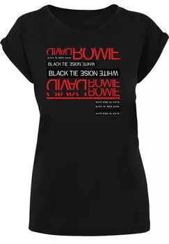Футболка с принтом DAVID BOWIE BLACK TIE WHITE NOISE F4NT4STIC, черный