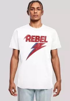 Футболка с принтом DAVID BOWIE DISTRESSED REBEL F4NT4STIC, белый
