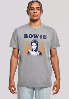 Футболка с принтом DAVID BOWIE F4NT4STIC, серый
