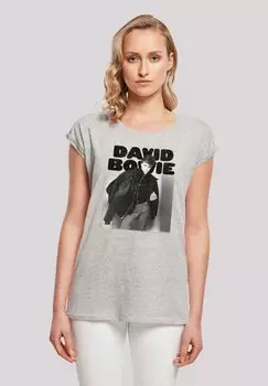 Футболка с принтом DAVID BOWIE JACKET PHOTOGRAPH F4NT4STIC, серый