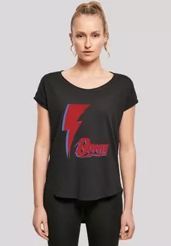 Футболка с принтом DAVID BOWIE RED BOLT F4NT4STIC, черный