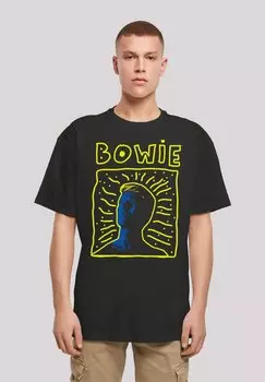 Футболка с принтом DAVID BOWIE ROCK MUSIC BAND 90S FRAME F4NT4STIC, черный