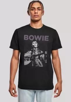 Футболка с принтом DAVID BOWIE ROCK POSTER F4NT4STIC, черный
