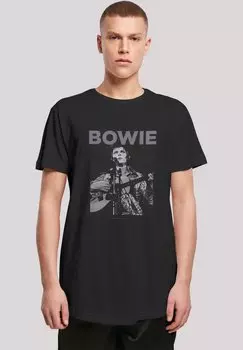 Футболка с принтом DAVID BOWIE ROCK POSTER F4NT4STIC, черный