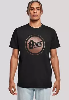 Футболка с принтом DAVID BOWIE ROSE GOLD CIRCLE F4NT4STIC, черный