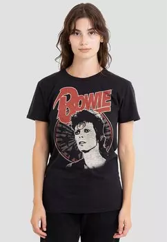 Футболка с принтом DAVID BOWIE SPACE ODDITY Cotton Soul, черный