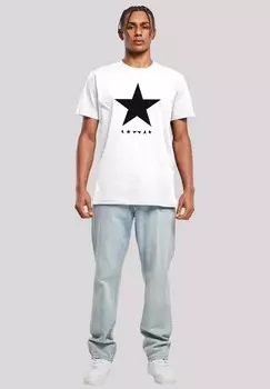 Футболка с принтом DAVID BOWIE STAR LOGO F4NT4STIC, белый
