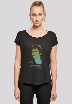 Футболка с принтом DAVID BOWIE ZIGGY GRADIENT F4NT4STIC, черный