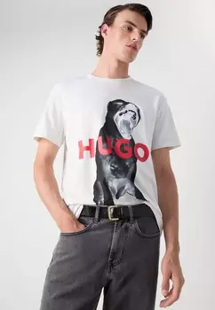 Футболка с принтом DAYAKING HUGO, кремовый