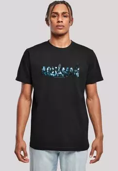 Футболка с принтом DC COMICS AQUAMAN TEXT LOGO F4NT4STIC, черный