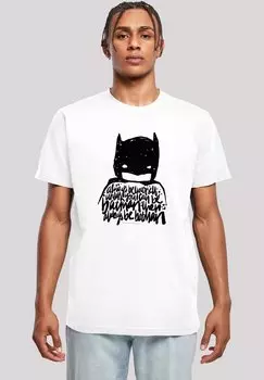 Футболка с принтом DC COMICS BATMAN ALWAYS BE YOURSELF F4NT4STIC, цвет white